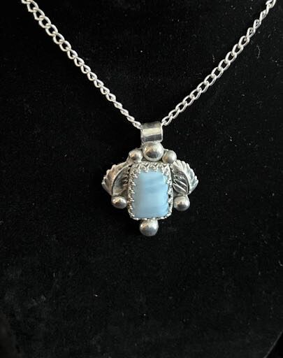 Sterling Pendant with Owyhee Blue Opal Stone